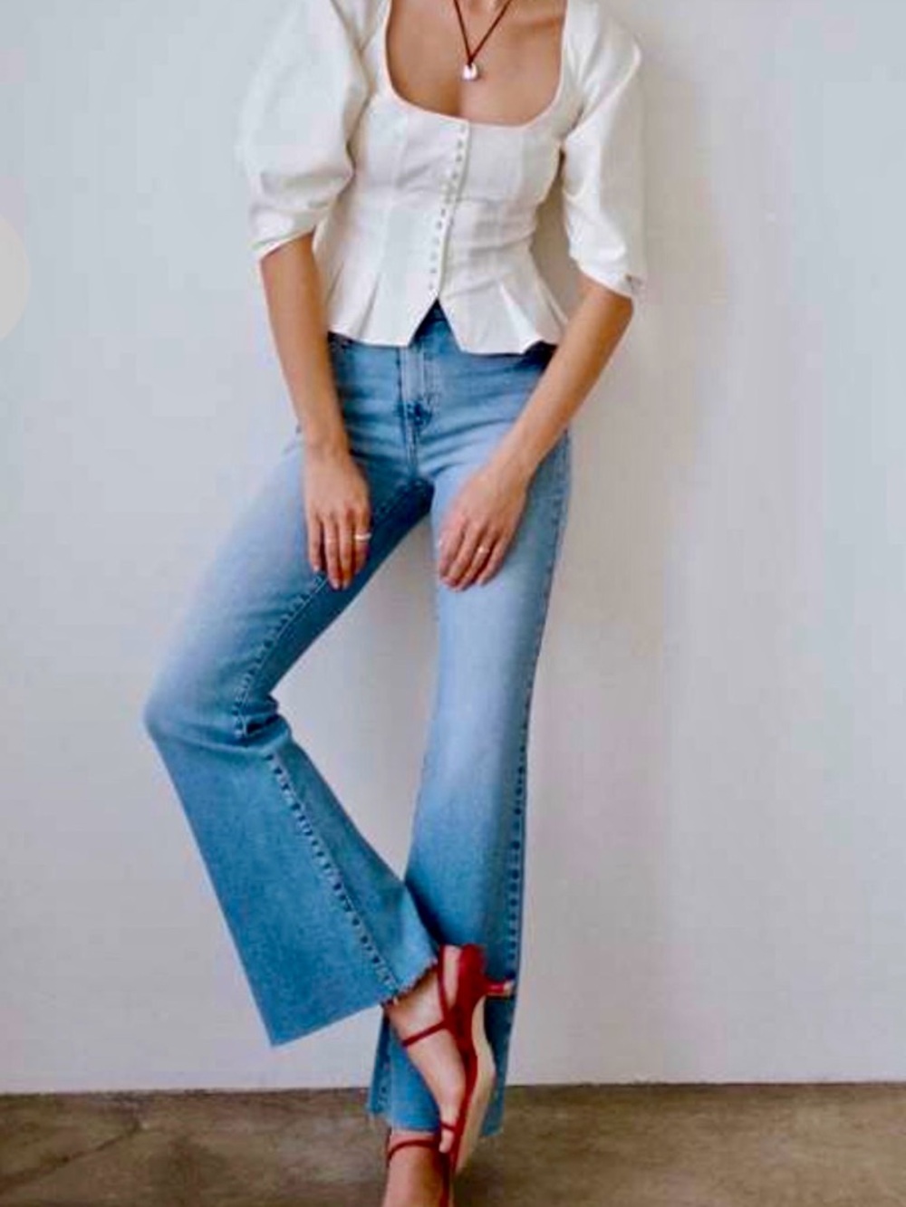 Just Black Denim mid-Rise Bootcut Flare Jeans - Medium Blue 29